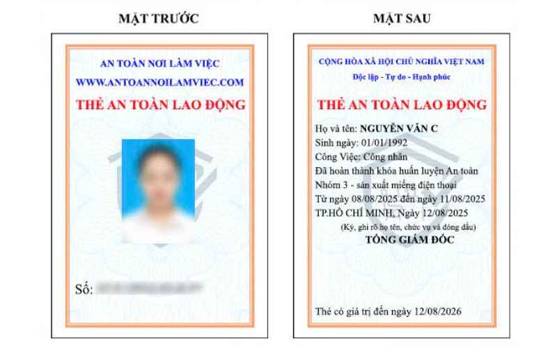 thẻ an toàn lao động nhóm 3